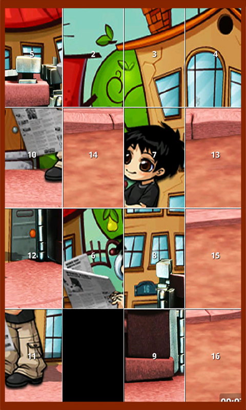 cartoon sliding puzzle
